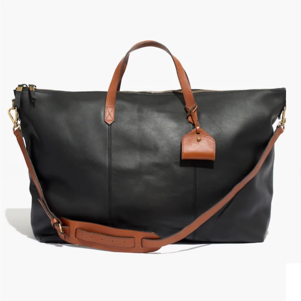 The Transport Weekender Madewell Black Leather